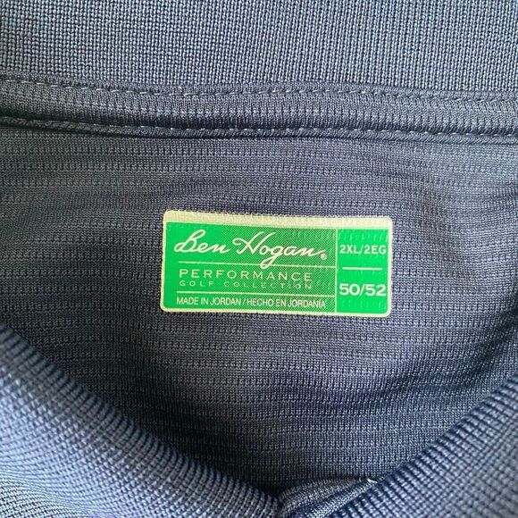 Ben Hogan performance golf collection men 2XL short sleeve polo shirt navy blue - Picture 7 of 10
